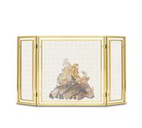 Schermo per camino da interno Fire Guard Schermo grande in ferro battuto a 3 pannelli, copertura in rete decorativa in metallo per esterni Recinzione solida per caminetto per bambini e animali