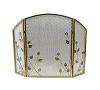 Schermo per camino da interno Fire Guard Schermo pieghevole in ferro battuto a 3 pannelli ad arco, copertura in rete decorativa in metallo per esterni Design solido per recinzione a foglia (Color :