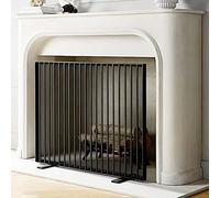 Schermo per camino in ferro battuto, pannello singolo parascintille e protezione in rete, barriera di sicurezza per caminetti a legna e decorazioni per interni, accessorio durevole ed elegante per