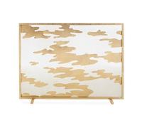 Schermo per camino, Schermo decorativo for camino a forma di nuvola dorata anticata con rete ignifuga scavata