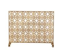 Schermo per camino Schermo divisorio for camino con motivo a rombi dorati for soggiorno