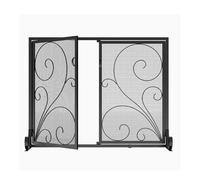 Schermo per camino Schermo for camino a doppia porta con recinzione divisoria in rete, decorazione traforata intagliata for la casa