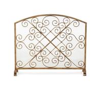 Schermo per camino, Schermo for camino in ferro dorato, cerchio simmetrico, recinzione divisoria decorativa for la casa