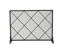 Schermo per camino, Schermo for camino monofacciale, copertura in rete di ferro vintage, cornice for attrezzi da villa, nero