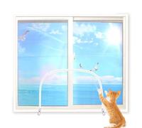 Schermo per finestra a prova di gatto, con cerniera a forma di U, zanzariera per gatti, durevole, autoadesiva, resistente ai graffi, 90 x 120 cm (larghezza x altezza 120 cm, bianco)