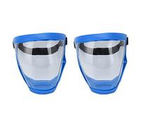 Schermo per Il Viso, 2Pcs Protettivo Pieno Viso Scudo Antipolvere Trasparente per Bambini Adulti Uomini Donne, Protezione per Il Viso Riutilizzabile, Maschera da Ciclismo Lavabile (Bianco blu adulto)