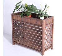 Schermo Per La Privacy All'aperto Copertura Del Condizionatore D'aria, Copertura In Legno Per Condizionatori D'aria Per Esterni, Scaffale Per Piante Da Balcone, Antivento, Design A Griglia (Size : 95