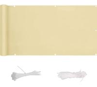 Schermo per La Privacy del Balcone 0,7x6,5 M Frangivento Schermo per La Privacy del Balcone Idrorepellente per Proteggere La Privacy per Il Cortile Deck Patio Balcone Portico Re, Cream Color, 0.9x4m