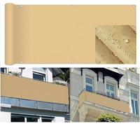 Schermo per La Privacy del Patio Schermo per La Privacy Barriera per Balconi per Gatti 280gsm Copertura per Parabrezza Resistente all'Acqua per Balcone Portico Terrazza Patio Este, Beige, 1.2x3m