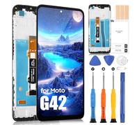 Schermo per Motorola G42 LCD Display per Motorola Moto G42 Schermo XT2233 XT2233-2 LCD Touch Digitizer Assembly Riparazione Kit (6.4 Pollice Nero con Telaio)