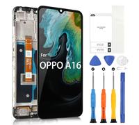Schermo per Oppo A16 CPH2269 A16S CPH2271 LCD Display Touchscreen Digitazer Assembly Sostituzione con Kit di Attrezzi di Riparazione (6,5",Nero con Cornice)