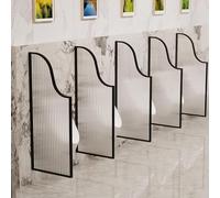 Schermo per orinatoio Divisorio per toilette, divi Parete divisoria for orinatoio con telaio in acciaio inox e vetro temperato multicolore, diverse misure(Black,1 Pcs)