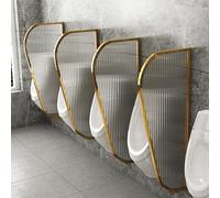 Schermo per orinatoio Divisorio per toilette, divi Parete divisoria for orinatoio in vetro temperato con telaio in acciaio inossidabile 120x40 cm (47,2x15,7 pollici)(3Pcs)
