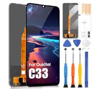 Schermo per Oukitel C33 LCD Display, LCD Schermo per Oukitel C33 Touch Screen Assemblea Sostituzione Schermo di Vetro Digitalizzatore con Riparazione Kit(Nero, 6,8")