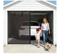 Schermo per porta del garage, 1 garage per auto, 2,3 x 2,7 m, chiusura magnetica resistente a mani libere, in rete di fibra di vetro, design arrotolabile, sicuro per animali domestici, brezza dentro e