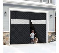 Schermo per Porta del Garage per L'inverno, 183 213 229 244 274 366 488 518cm Tende Magnetica Isolata Termica, Impermeabile Isolamento Tende Garage Apertura Centrale(Black1,W213xH198cm)