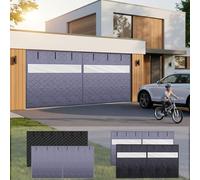 Schermo per Porta Del Garage per L'inverno, Tende Magnetica per Porta del garage, Isolamento Termico Impermeabile, Apertura CentraleTende per Porte, B244-488cm H213-305cm(Gray Visible,8x7FT)