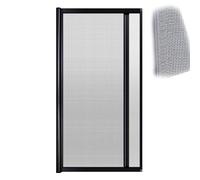 Schermo per porta scorrevole in rete, porta pieghevole ventilata per uso interno/esterno, design telescopico temporaneo senza foratura, con telaio in alluminio, 170 x 203 cm