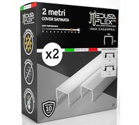 Schermo per Profilo alluminio per Strisce LED MEDUSAFLEX mod. Cassiopea 2 Metri - Satinata - Made in Italy in Policarbonato stabilizzato UV e certificata UL94HB - Garanzia 10 anni - Pacco da 2 (4m)