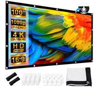 Schermo per Proiettore 100 Pollici, Telo Proiettore Portatile 16:9 4K Full HD,