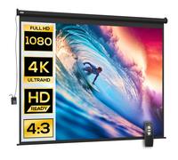 Schermo Per Proiettore 120" Formato 4:3 Regolabile Con Telecomando, 244x183cm, Nero