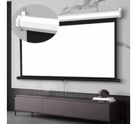 Schermo per proiettore a Scomparsa da 60 Pollici, Schermo per proiezione Retrattile, Schermo per Film Montato a Parete e soffitto, Schermo 4K per Ufficio e Scuola (72 Pollici (182 cm) - 16:9