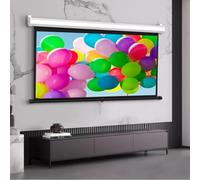 Schermo per proiettore cinematografico da 60 Pollici e 72 Pollici, Schermo per proiettore Retrattile, Schermo di proiezione Portatile a Scomparsa, Montaggio a Parete o a soffitto (72 Pollici