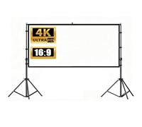 Schermo per Proiettore con Supporto, Portatile per Interni ed Esterni, 4K HD 16:9, Treppiede con Borsa per il Trasporto(120in)