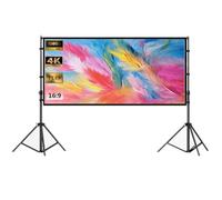 Schermo per Proiettore con Supporto, Schermo di Proiezione Portatile Pieghevole 16:9 4K con Borsa per Trasporto per Home Theater in Giardino(100inch(16:9))