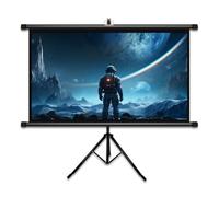 Schermo per Proiettore con Treppiede, Schermo di Proiezione Avvolgibile da 60/72 pollici, 16:9 Telo Proiettore per Home Theater, Ufficio(72inch)