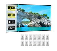 Schermo per proiettore da 100 pollici 16 9 HD 4K pieghevole portatile anti-crease Sided Projection Screen Curtain con ganci home theater interno ufficio riunioni