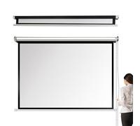 Schermo per proiettore da parete e soffitto da 152,4 cm (152,4 cm) con apertura a discesa manuale, bianco opaco, per home theater, ufficio, scuola e presentazioni all'aperto (rapporto di aspetto 4:3)