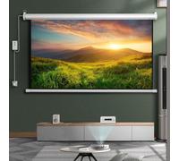 Schermo per proiettore Elettrico da 60 Pollici, Schermo motorizzato ad Alto Guadagno da 2,5 Pollici, Schermo per Film da 72 Pollici con Telecomando, Schermo per Home Theater, Cinema, Ufficio
