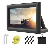 Schermo per proiettore gonfiabile, 14/16/20FT Schermo cinematografico gonfiabile per esterni con aeratore e borsa per il trasporto, proiezione anteriore e posteriore, 16FT