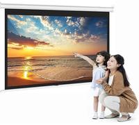 Schermo per Proiettore HD Manuale A Scomparsa da 50", 60" E 72" per Interni Ed Esterni, per Cinema, Videogiochi, 16:09:00, 60inch