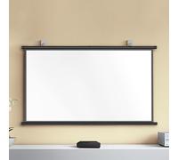 Schermo Per Proiettore Manuale HD 16:9, Schermo Cinematografico Abbassabile Da 160 Gradi Per Uso Interno, Montabile A Parete, Perfetto Per Home Cinema, Scuola, Ufficio, 4 Stili(Gray fiberglass,16:9 72