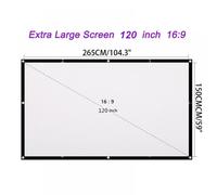 Schermo per proiettore portatile da 120'' HD16: 9 Bianco 120 pollici pieghevole da parete per film in casa e in ufficio.