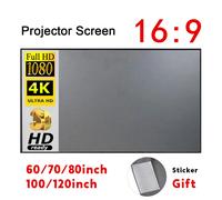 Schermo per proiettore portatile Tenda semplice Anti-luce Schermi per proiezione da 60/70/80/100/120 pollici per proiettore per ufficio domestico all'aperto