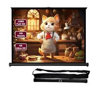 Schermo per Proiettore Retrattile Portatile con Supporto 16:9 30/40/50 pollici, Piccolo Schermo di Proiezione da Tavolo Mobile per Viaggi Interni Esterni(40in 16:9)