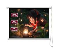 Schermo per Proiettore Roll-Down 72 Pollici 4:3, Avvolgibile Schermo di Proiezione 16:9 100 pollici per Home Theater, Schermo Cinematografico per Interni Esterni(92in 16:9)