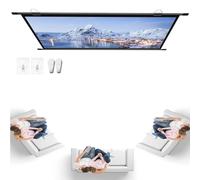 Schermo per proiettore, schermo cinematografico retrattile manuale, schermo di proiezione portatile HD 4K per home theater campeggio, formato 16:9