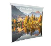 Schermo per proiezione manuale Kimex 2,20x2,20m Formato 1:1 Tessuto bianco