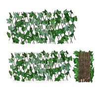 Schermo per recinzione privacy - Siepe artificiale regolabile, poliestere resistente, foglia realistica | Recinzione per siepi per interni ed esterni