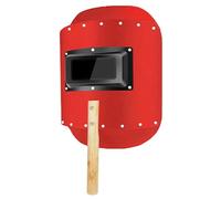 Schermo per Saldatura Manuale - Protezione per il viso 30x24 cm, Casco di Carta in Acciaio Rosso, Design Durevole e Resistente al Calore con Impugnatura Comoda | Attrezzatura per saldatura di sicurezz