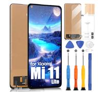 Schermo per Xiaomi Mi 11 Lite 4G 5G LCD Schermo per Xiaomi 11 Lite NE 5G Display 2109119DG M2101K9AG M2101K9G Touch Digitizer Assembly + Riparazione Kit (Nero senza Telaio)
