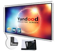 Schermo pieghevole del proiettore 100/120 pollici con telaio combinato del palo 16:9 HD 4K Anti-Crease Nero Backing Argento Portatile Schermo di Proiezione (120")