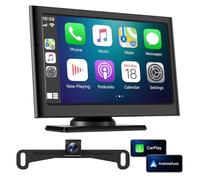 Schermo portatile per auto Carplay per Apple & Android Auto 7 pollici HD Wireless Auto Play Touch screen con fotocamera di backup, ricevitori audio per auto con controllo vocale, navigazione GPS
