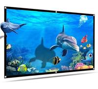 Schermo portatile per proiettore, Schermo for proiettore 100-120 pollici bianco nero 16:9 con borsa for home theater all'aperto(120 inches)