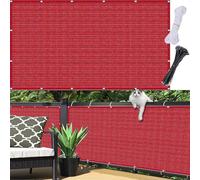 Schermo Privacy Balcone 160 x 850 cm, Blocco Al 98% Uv, Protezione Solare, Vento, Resistente Alle Intemperie, Traspirante, Rete Ombreggiante Cortile per Balcone, Rosso