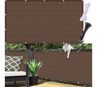 Schermo Privacy Balcone 95 x 450 cm, Blocco Al 98% Uv, Protezione Solare, Vento, Resistente Alle Intemperie, Traspirante, Rete Ombreggiante Cortile per Balcone, Marrone